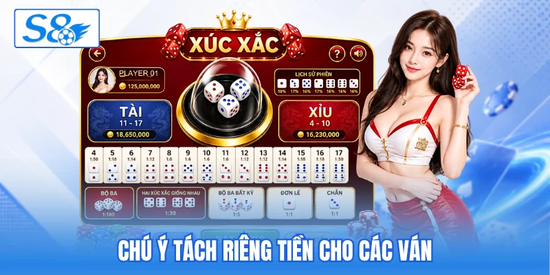 Chú ý tách riêng tiền cho các ván Chú ý tách riêng tiền cho các ván